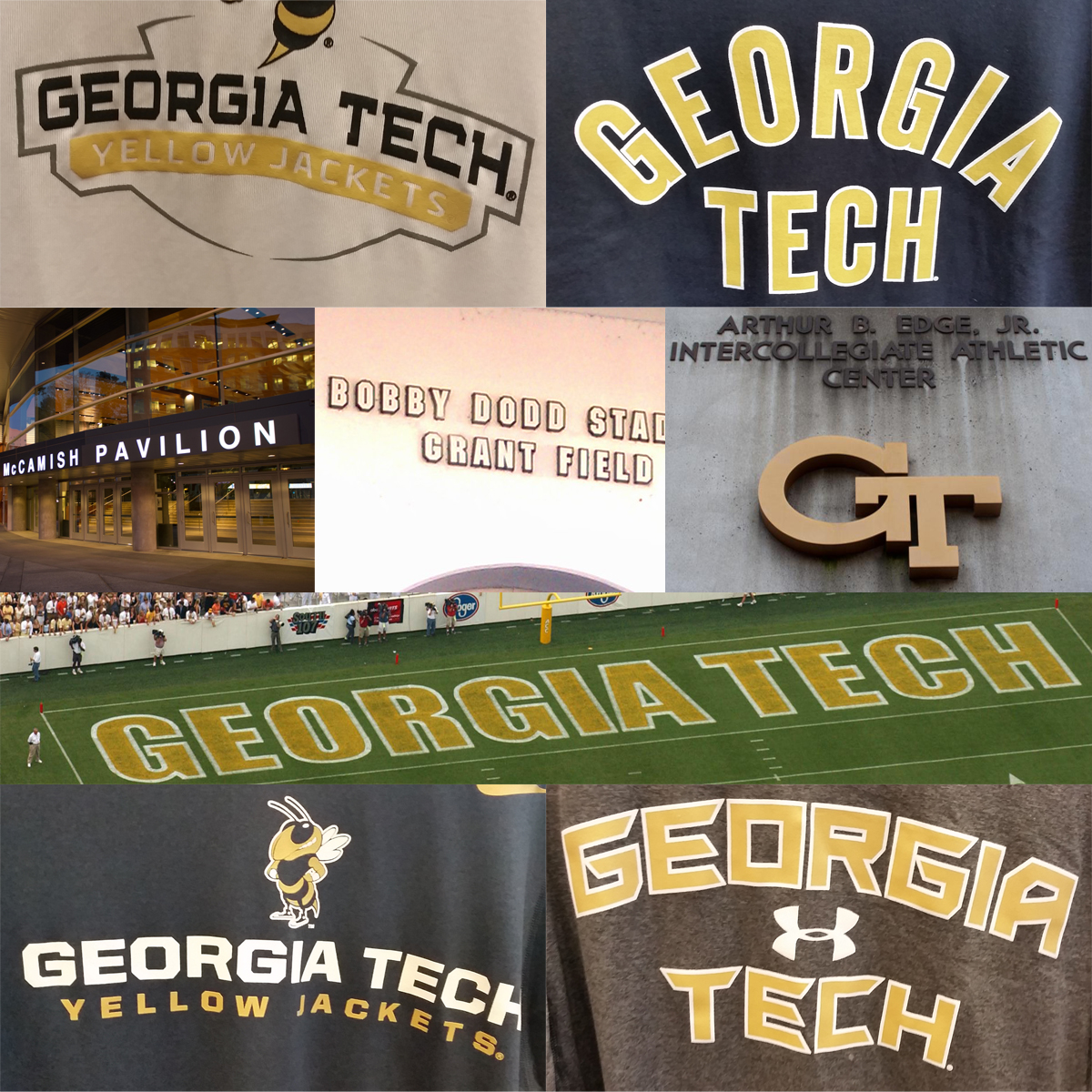 Some of the strongest brands in the country have a dedicated wordmark, or a certain style to their typography to further their brand beyond the primary & secondary marks. Georgia Tech is not one of those schools, These are just a few examples of all of the inconsistancies that exist within the current branding.