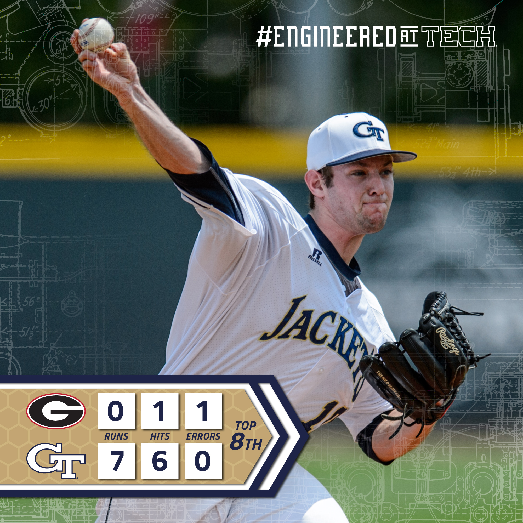 This is an example of an in-event social media post. The basic template would be implemented across all sports.